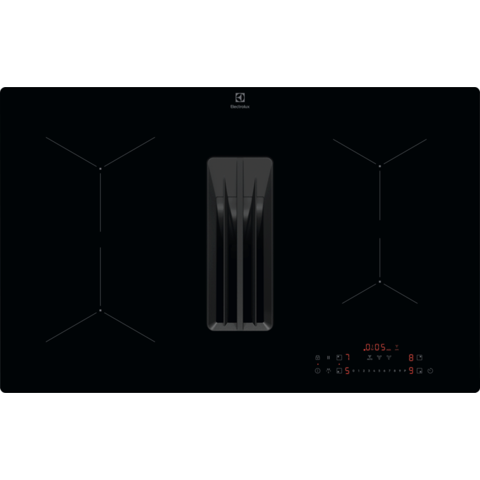 Autarkes Kochfeld mit integriertem Dunstabzug / 80cm / Induktion / Abluft / Abluft oder Umluft