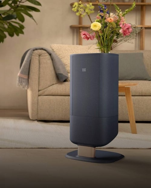 A cordless cleaner in a living room.